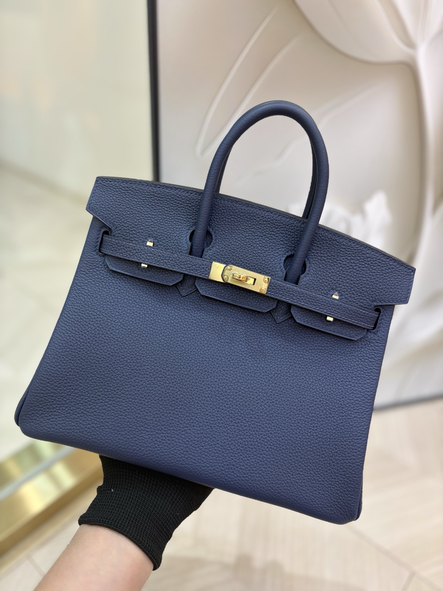 Hermes Birkin 30 Bleu Nuit Togo Gold Hardware