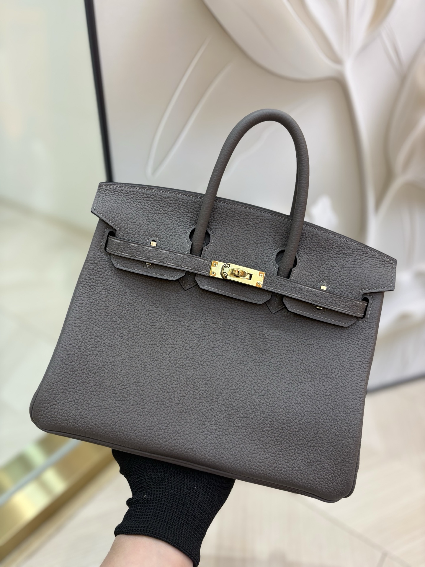 Hermes Birkin 30 Gris Etain Togo Gold Hardware