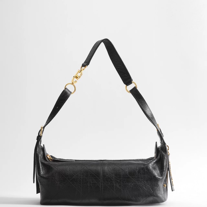 Medium D-Journey Bag in Crinkled Calfskin