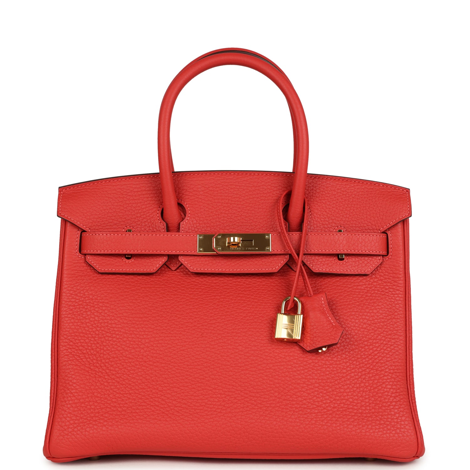 Hermès Birkin 30 Rouge Pivoine Clemence Gold Hardware