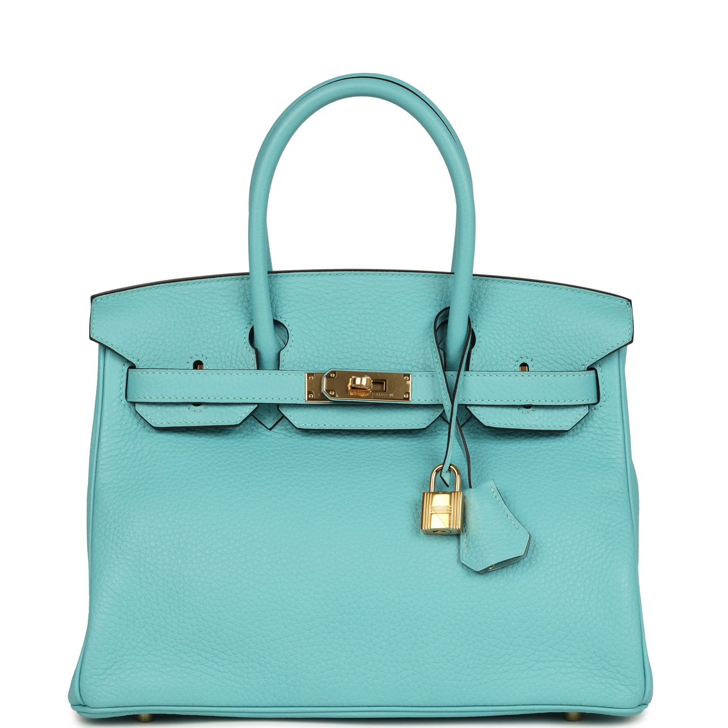 Hermès Birkin 30 Bleu Atoll Clemence Gold Hardware
