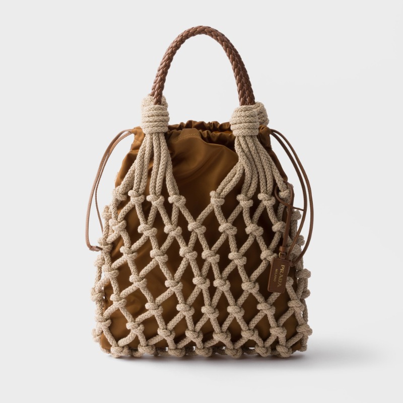 Prada Noué medium cotton macramé bag