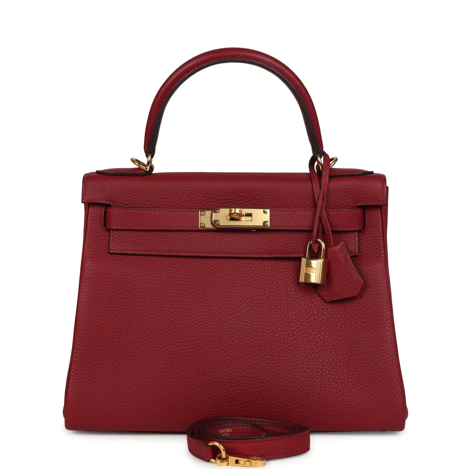 Hermès Kelly Retourne 28 Rouge Grenat Togo Gold Hardware