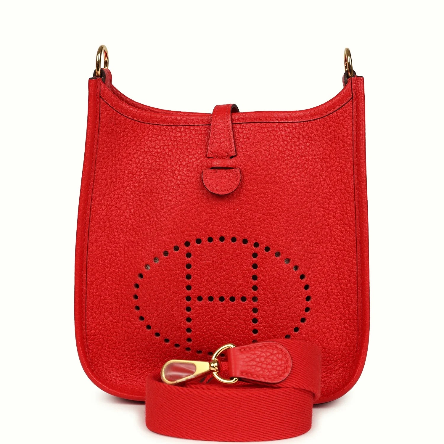Hermès Evelyne TPM Rouge De Coeur Clemence Gold Hardware