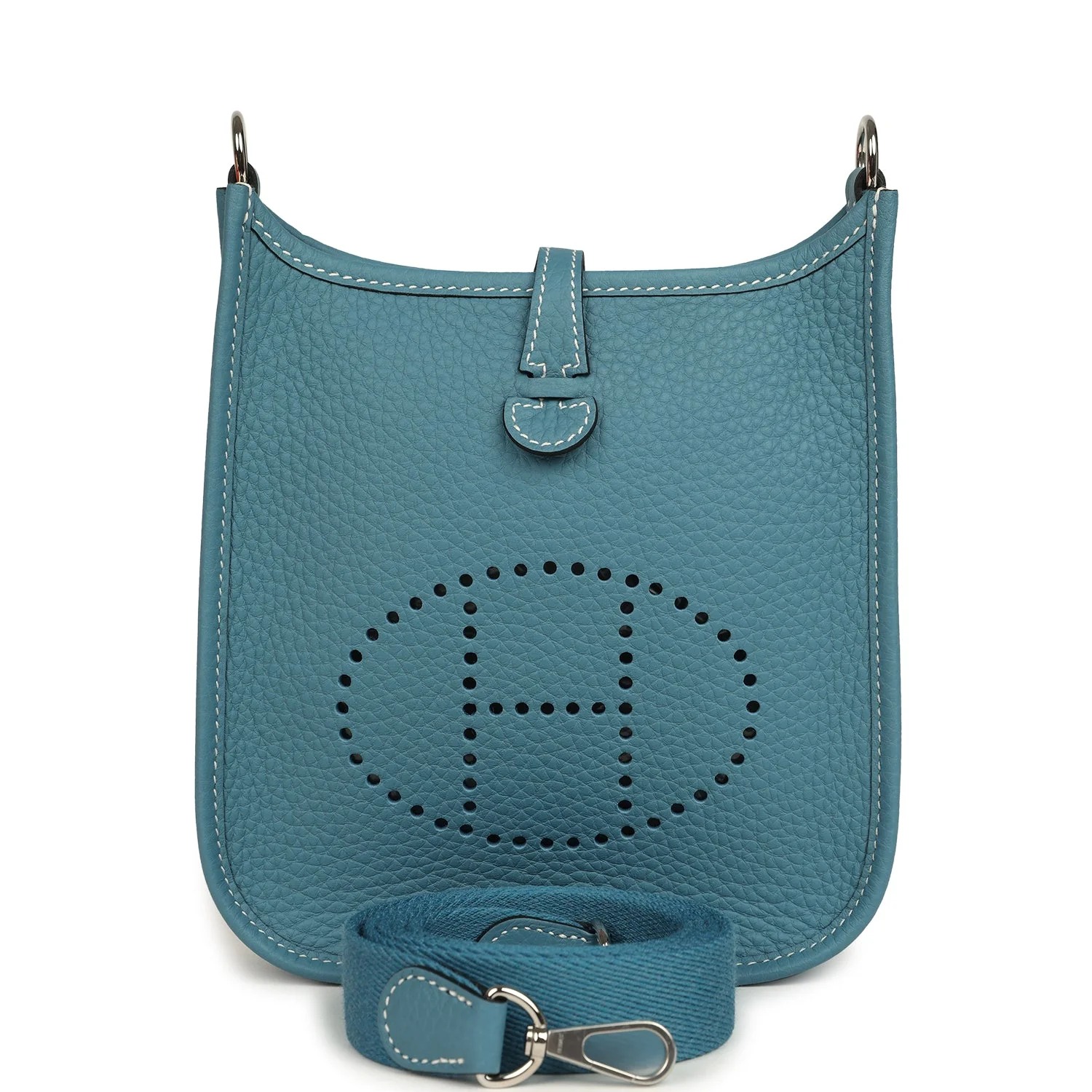 Hermès Evelyne TPM Blue Jean Clemence Palladium Hardware