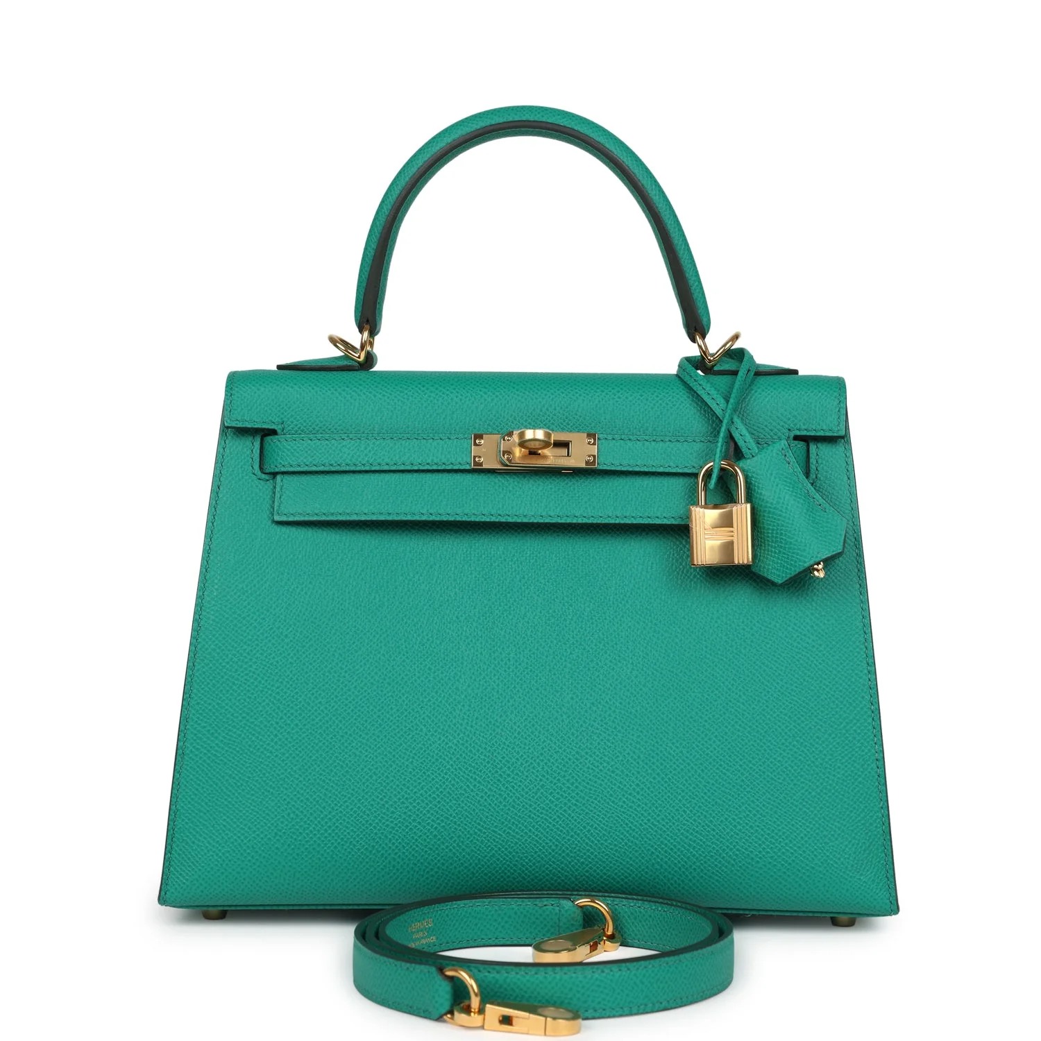 Hermès Kelly Sellier 25 Vert Jade Epsom Gold Hardware