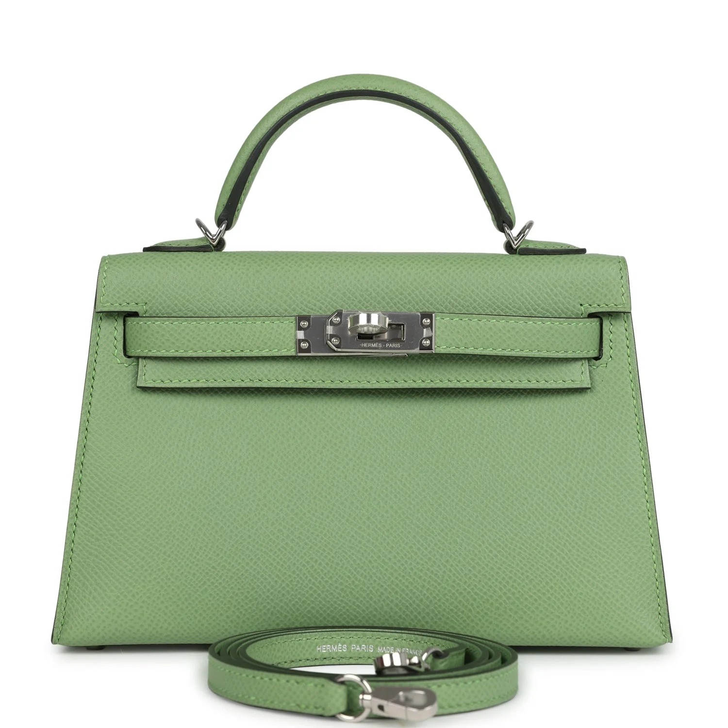 Hermès Kelly Sellier 20 Vert Criquet Epsom Palladium Hardware
