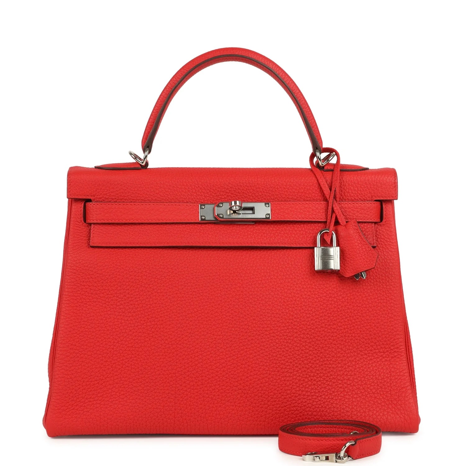 Hermès Kelly Retourne 32 Rouge De Couer Togo Palladium Hardware