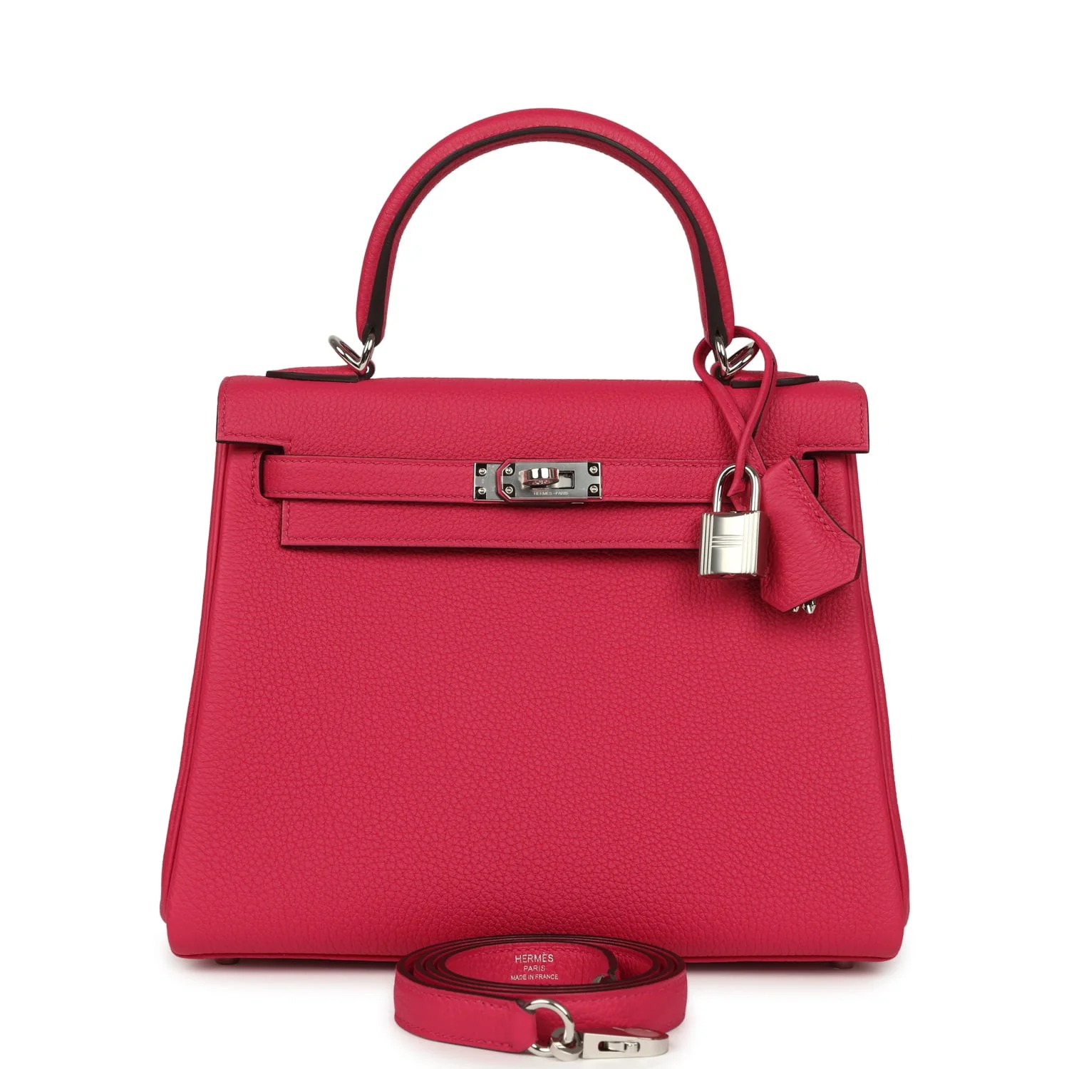Hermès Kelly Retourne 25 Rose Mexico Togo Palladium Hardware