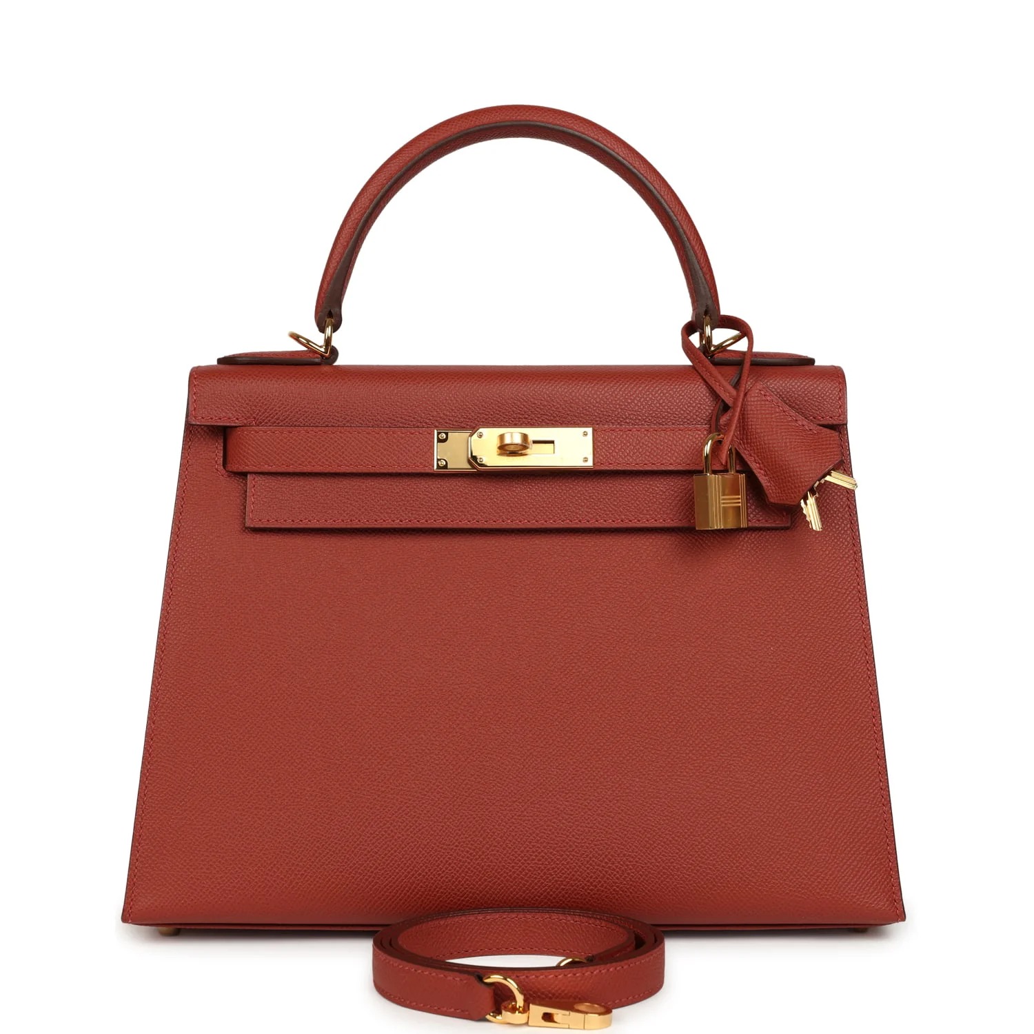 Hermes Kelly Sellier 28 Rouge Venitien Epsom Gold Hardware