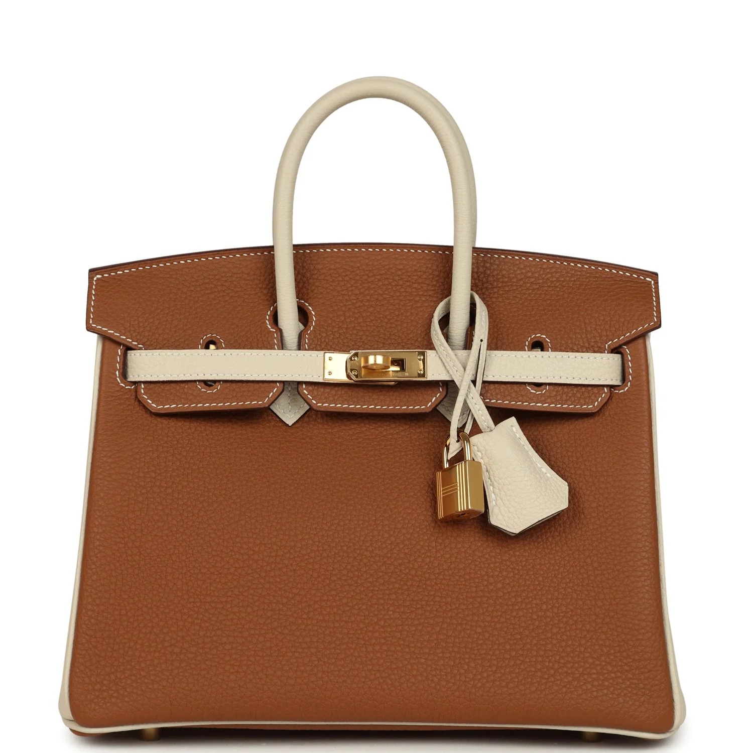 Hermès Special Order Birkin 25 Gold and Craie Togo Gold Hardware