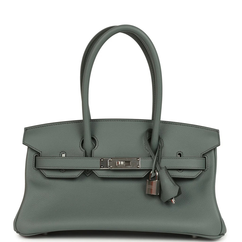 Hermès Shoulder Birkin Light 29 Vert Amande Evercolor Palladium Hardware