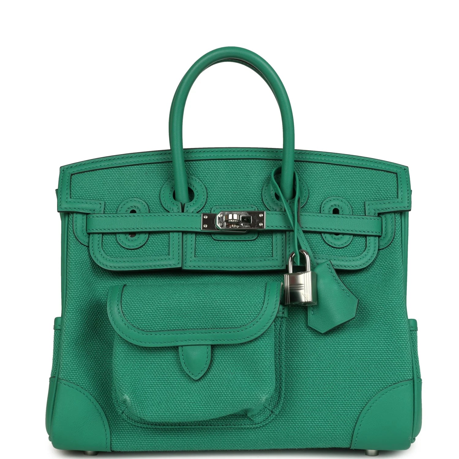 Hermès Birkin Cargo 25 Vert Vertigo Toile H and Swift Palladium Hardware